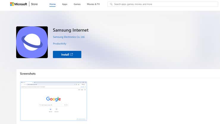 Image for Samsung's Internet Browser Makes Its Way to Windows, but Good Luck Trying to Install It