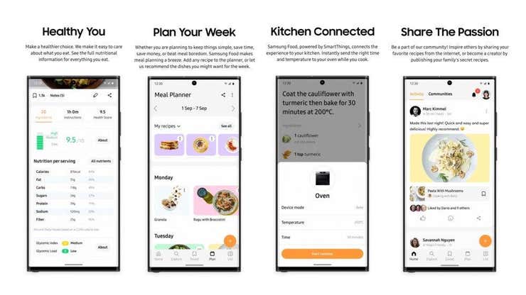 Image for Samsung Launches 'Food,' an AI-Driven Recipe App