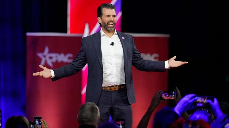 Image for Donald Trump Jr. Tweets That His Dad Died, Says He Was Hacked