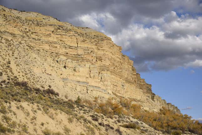 A large cliff in the national monument.